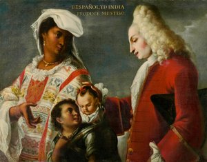 Spanier og indianer producerer en mestizo, ca. 1715